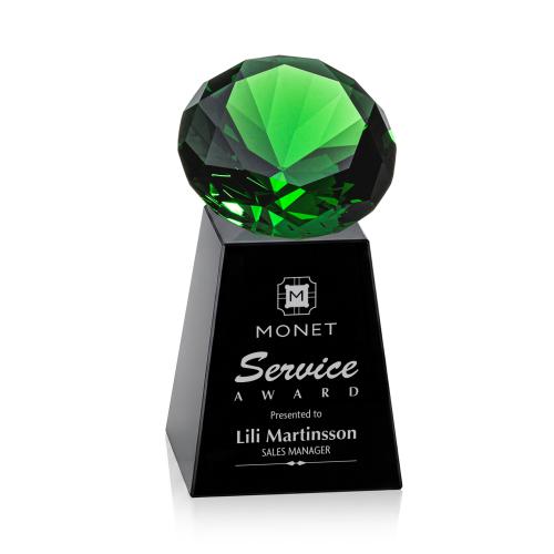 Corporate Awards - Crystal Awards - Celestina Black/Emerald Crystal Award