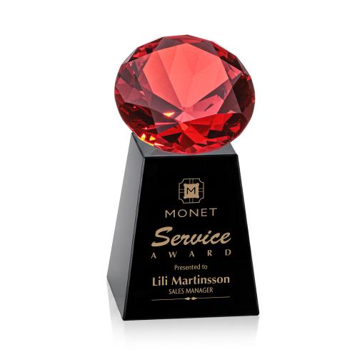 Corporate Awards - Crystal Awards - Celestina Black/Ruby Crystal Award