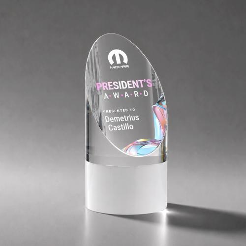 Corporate Awards - Crystal Awards - Faccini Full Color Obelisk Crystal Award