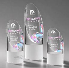 Faccini Full Color Obelisk Crystal Award - Crystal Pillar Awards