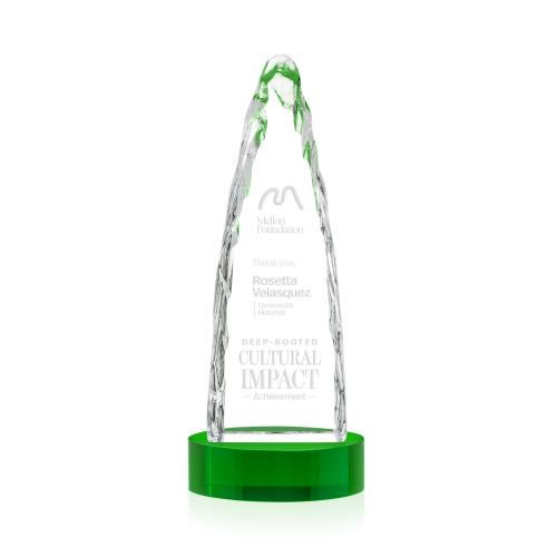 Corporate Awards - Crystal Awards - Goderich Iceberg on Base - Green