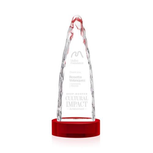 Corporate Awards - Crystal Awards - Goderich Iceberg on Base - Red