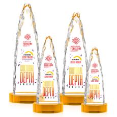 Goderich Full Color Amber on Base Obelisk Crystal Award - Newest Additions