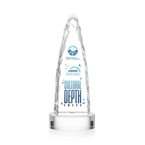 Corporate Awards - Crystal Awards - Goderich Full Color Clear on Base Obelisk Crystal Award