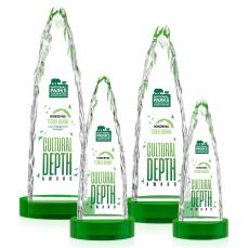 Goderich Full Color Green on Base Obelisk Crystal Award - Newest Additions