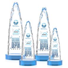 Goderich Full Color Sky Blue on Base Obelisk Crystal Award - Newest Additions