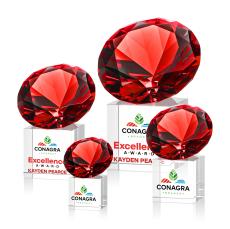 Ruby on Cube Full Color Crystal Award - Diamond Awards
