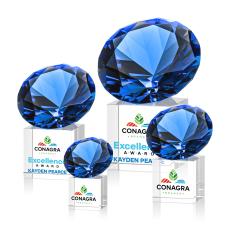 Sapphire on Cube Full Color Crystal Award - Diamond Awards