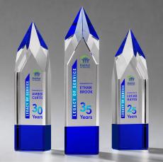 Coventry Full Color Blue Obelisk Crystal Award - Newest Additions