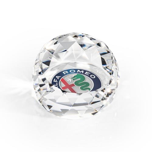 Corporate Awards - Crystal Awards - Crystal Paperweights - Driscoll Full Color Paperweight - Clear