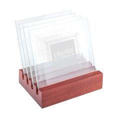 Talbot Coaster - Set of 4 on Rosewood Base - Corporate Recognition Gifts