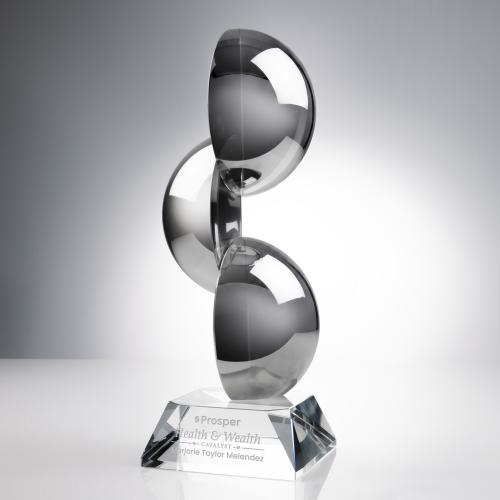 Corporate Awards - Glass Awards - Art Glass Awards - Gardalini Abstract / Misc on Clear Base Glass Award