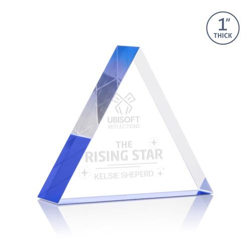 Corporate Awards - Acrylic Awards - Spartan Triangle Blue Diamond Acrylic Award