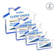 Homestyle Full Color Blue Abstract / Misc Acrylic Award - Employee of the Month Awards