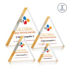 Spartan Triangle Full Color Gold Diamond Acrylic Award - Diamond Awards