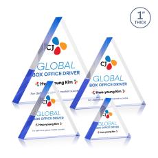 Spartan Triangle Full Color Blue Diamond Acrylic Award - Diamond Awards