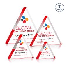 Spartan Triangle Full Color Red Diamond Acrylic Award - Diamond Awards
