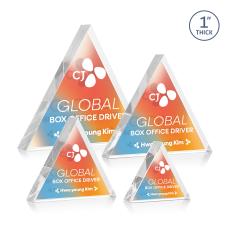 Spartan Triangle Full Color Double Sided Clear Diamond Acrylic Award - Diamond Awards