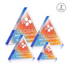 Spartan Triangle Full Color Double Sided Blue Diamond Acrylic Award - Diamond Awards