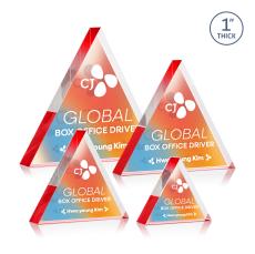 Spartan Triangle Full Color Double Sided Red Diamond Acrylic Award - Diamond Awards
