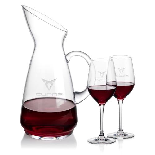 Corporate Recognition Gifts - Etched Barware - Taroni Carafe & Lethbridge Wine