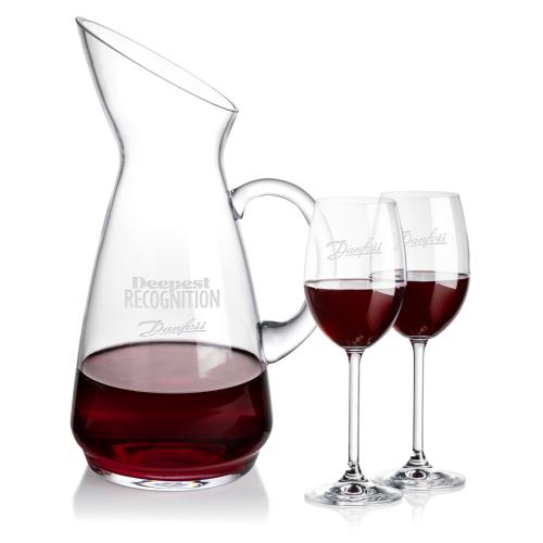 Taroni Carafe & Naples Wine Corporate Recognition Gifts - Etched Barware - Taroni Carafe & Naples Wine