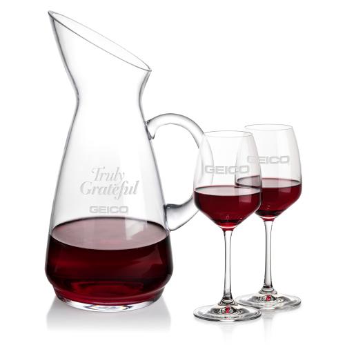 Taroni Carafe & Oldham Wine Corporate Recognition Gifts - Etched Barware - Taroni Carafe & Oldham Wine