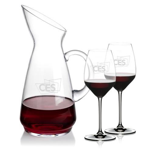 Corporate Recognition Gifts - Etched Barware - Taroni Carafe & RIEDEL Extreme Wine