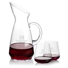 Taroni Carafe & Breckland Stemless Wine - Etched Barware