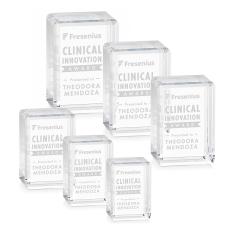 Fulton Cube Vertical Rectangle Crystal Award - Employee of the Month Awards