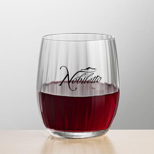 Corporate Gifts, Recognition Gifts and Desk Accessories - Etched Barware - Wine Glasses - Stemless Wine Glasses - Amerling Stemless Wine - Imprinted 10oz