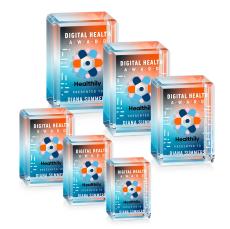 Fulton Cube Full Color Double Sided Vertical Rectangle Crystal Award - Employee of the Month Awards
