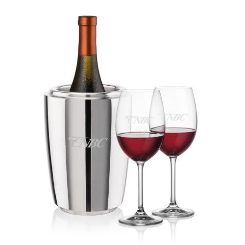Corporate Recognition Gifts - Etched Barware - Pescara Wine Cooler & Coleford Wine Set