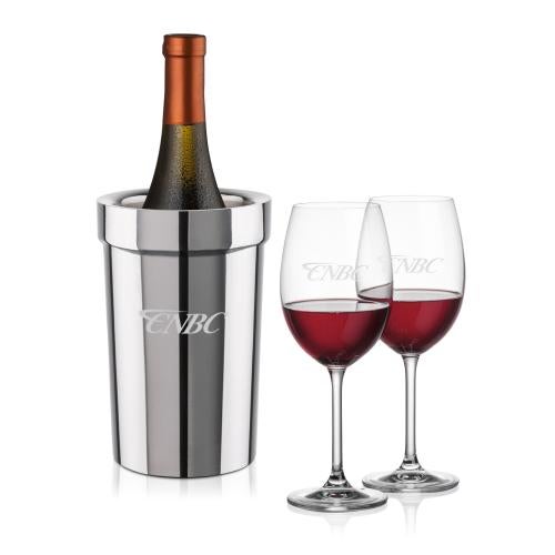 Corporate Recognition Gifts - Etched Barware - Milano Wine Cooler & Coleford Wine Set
