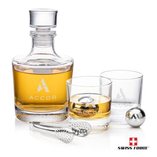 Corporate Recognition Gifts - Etched Barware - Baldwin Decanter Set & Ice Balls