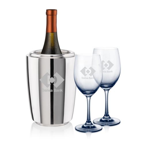 Corporate Recognition Gifts - Etched Barware - Pescara Wine Cooler & Soudan Smoke Wine