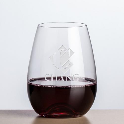 Corporate Gifts, Recognition Gifts and Desk Accessories - Etched Barware - Wine Glasses - Stemless Wine Glasses - Edderton Stemless Wine - Deep Etch 