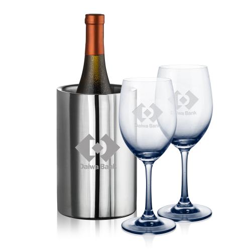 Corporate Recognition Gifts - Etched Barware - Jacobs Wine Cooler & Soudan Smoke Wine