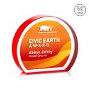 Maren Hemisphere Full Color Double Sided Red Circle Crystal Award