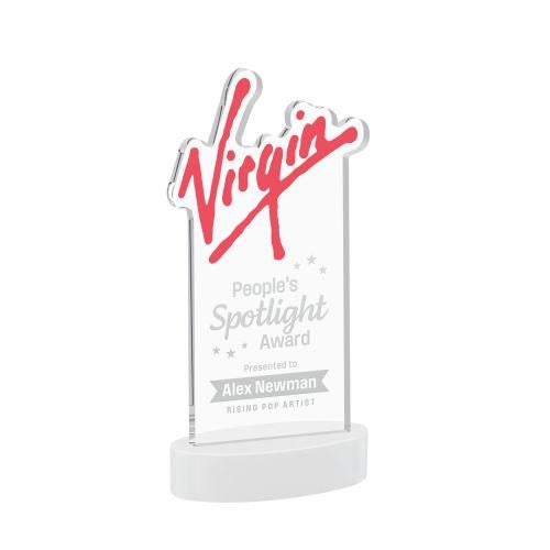 Corporate Awards - Crystal Awards - EdgeCraft Rectangle on Alberton - White (via Air)