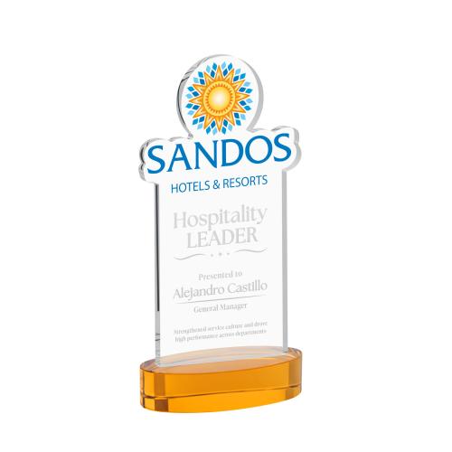 Corporate Awards - Crystal Awards - EdgeCraft Rectangle on Alberton - Amber (via Ocean)