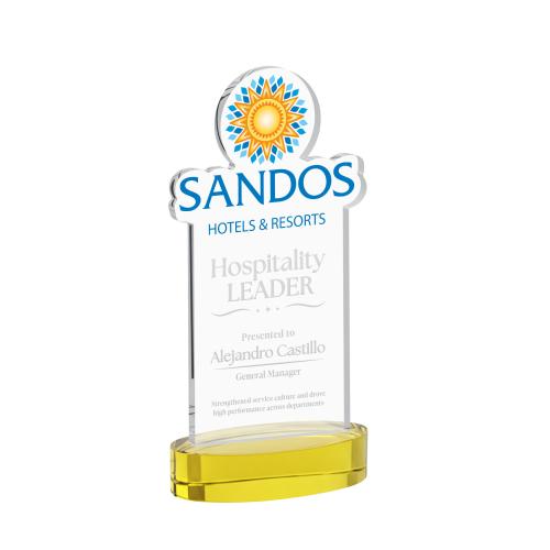 Corporate Awards - Crystal Awards - EdgeCraft Rectangle on Alberton - Gold (via Ocean)