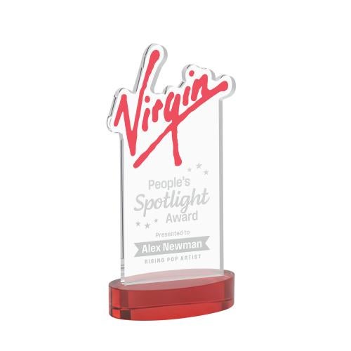 Corporate Awards - Crystal Awards - EdgeCraft Rectangle on Alberton - Red (via Ocean)