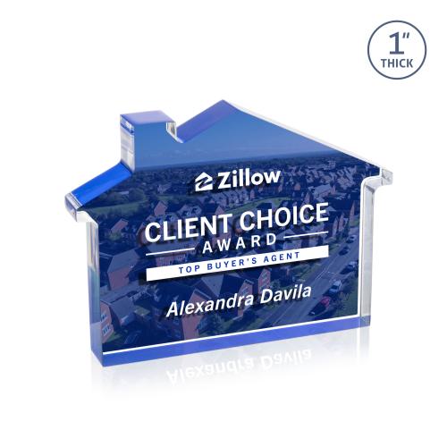 Corporate Awards - Acrylic Awards - Homestyle Full Color Double Sided Blue Abstract / Misc Acrylic Award