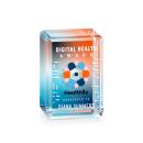 Fulton Cube Full Color Double Sided Vertical Rectangle Crystal Award