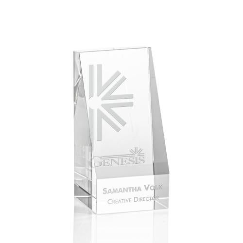 Corporate Awards - Crystal Awards - Crystal Pillar Awards - Belleville Deep Etch Obelisk Crystal Award