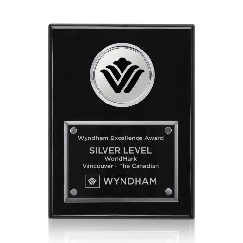 Corporate Awards - Award Plaques - Jansenn Plaque - Black/Chrome