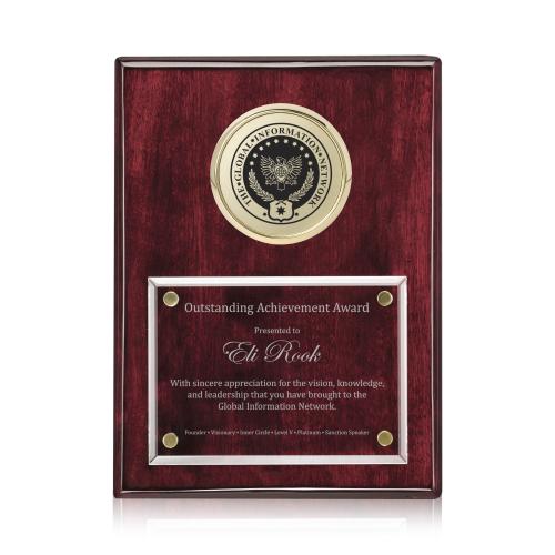 Corporate Awards - Award Plaques - Jansenn Plaque - Rosewood/Gold