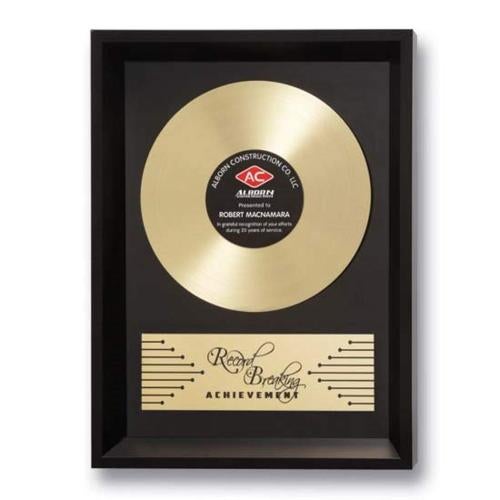 Framed Record Breaker Rectangle Metal Award Corporate Awards - Modern Awards - Framed Record Breaker Rectangle Metal Award