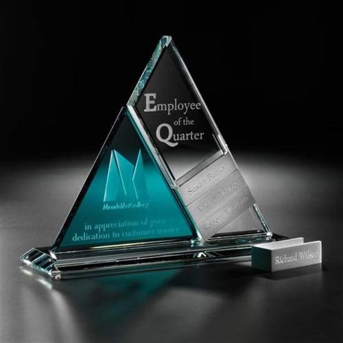 Corporate Awards - Award Shapes - Diamond Awards - Perpetual Triangle Tower Diamond Crystal Award